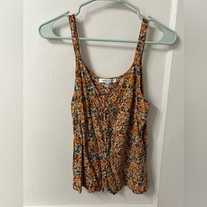 Rose & Olive Vibrant Orange Floral Blouse